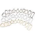30-piece mixed metal geometric frame pendants in bronze, silver, and gold for DIY jewelry - Mixed 30PCS Bezel Set