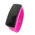 Kids digital sport watch featuring a vibrant pink silicone strap and black LED screen - Rose Red