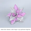 Glittery 18cm purple and silver artificial Christmas flower for holiday tree decoration - Type A (Purple Silver Splicing)