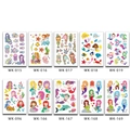 Cartoon Meerjungfrau Tattoo-Aufkleber für Kinder, 10 Designs im Format 7,5x11 cm - WK Meerjungfrau Set (10 Blatt)