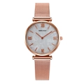 Orologio da donna oro rosa con cinturino a maglia e quadrante in marmo bianco - Oro Rosa con Quadrante in Conchiglia