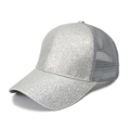 Berretto da baseball con paillettes argento con rete traspirante e retro aperto - Regolabile / Grigio