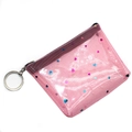 Portamonete in rete rosa con paillettes a cuore e anello portachiavi in metallo - Rosa Rossa