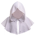 White hooded cloak cape for Halloween costume or medieval cosplay accessory - One Size / White
