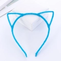 Süßer blauer Katzenohren-Haarreif für Damen auf minimalistischem weißem Hintergrund - Katzenohren-Stil / Himmelblau (fg057)