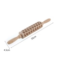 35cm Wooden rolling pin with Easter egg engraving for embossed cookie baking - Easter Egg Style