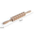 35cm wooden rolling pin with engraved star patterns and ergonomic handles for cookies - Star Style