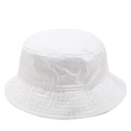 Detail view of white cotton bucket hat featuring wide brim and reinforced stitching lines - M (56-58cm) / White