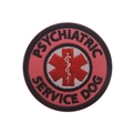 Pink psychiatric service dog patch with red star of life and black embroidered borders - Psychiatric Service Dog Pink(25)