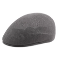 Breathable dark gray straw mesh beret cap with a side profile for summer sun protection - M (56-58cm) / Gray