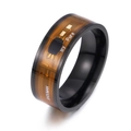 Detail of smart NFC ring with black finish and visible circuit board pattern - Size 6 / Black