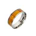 Futuristischer NFC-Smart-Ring mit Platinen-Design aus Edelstahl und orangefarbener Textur - US 6 / Vollständig Transparenter Smarter Ring