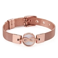 Pulsera de malla en oro rosa con símbolo de infinito e incrustación de nácar - Oro rosa