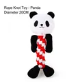 Juguete de cuerda para mascotas con diseño de panda y algodón trenzado, 20cm - Juguete de Nudo de Panda