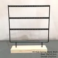 Black 69-hole jewelry organizer with wood base for earring display stands - 31*27cm / Black