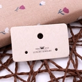 Beige rectangular jewelry display card with pre-punched holes for earrings and necklaces - Beige Eco-Paper No.8 3x5cm