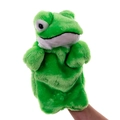 Marionnette à main grenouille verte en peluche pour enfants avec ventre blanc - Grenouille