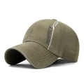 Casquette de baseball en coton délavé vert armée avec texte PERFECT et FASHION - Réglable / Vert Militaire