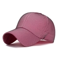 Roze en zwarte baseballpet met honingraatgaas en een voorgebogen klep voor jongeren - Verstelbaar / Lichtroze