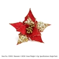 Red and gold 20cm artificial poinsettia Christmas flower for DIY festive decorations - #11 (Diameter 20cm)