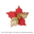 Fiore di stella di Natale rossa da 16cm con glitter dorati per decorazioni natalizie - #12 (Diametro 16cm)