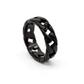 Anillo retro para hombre de acero inoxidable negro mate con diseño de cadena cubana - US 7 / Negro