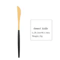 Dessert knife in black and gold stainless steel, length 20.2cm with matte finish handle - Dessert Knife / Black Gold