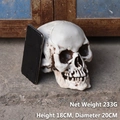 Realistic white resin skull prop with aged finish, 18cm height and 233g net weight - Rotten Effect Skull Model (New No. 7)