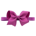 Purple and magenta handmade grosgrain ribbon bow headband for babies and toddlers - 30-Dark Purple