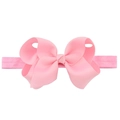 Pink handmade grosgrain ribbon bow headband for baby girls with high elasticity strap - Hot Pink