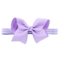 Lavender purple grosgrain ribbon bow headband with high elasticity for baby girls - 25-Lavender Purple