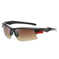 Outdoor sportzonnebril met zwart half-omrand montuur en bruine UV-verloopglazen - C07Z-1-2 / Zwart Frame Dubbele Thee Lenzen