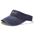 Washed navy blue New York embroidered visor hat with retro distressed cotton finish - Adjustable / Dark Blue