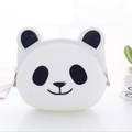 Cute panda silicone mini coin purse with metal clasp closure for women and kids - Panda