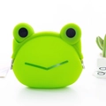 Green frog silicone coin purse with metal clasp closure inspired by anime design - Little Frog