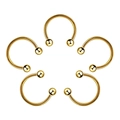 Five gold stainless steel horseshoe rings arranged in a flower shape for nose or ear piercing - 1.2*8+3 / Gold Ball