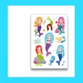 Tatuajes temporales de sirena para niños con caballitos de mar y corales, modelo WK-169 - Sirena WK-169