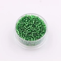 Perline di vetro verde smeraldo 2mm in una scatola rotonda trasparente per gioielli DIY - Verde Erba
