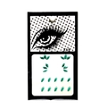 Detail of 20 marquise-cut dark green acrylic face gems on black eye makeup card - ET-01 (Green)