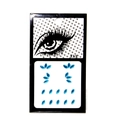 Detail view of 16 blue marquise-shaped acrylic face rhinestones for eye makeup decoration - ET-01 (Blue)