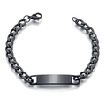 Bracciale identità da uomo in acciaio inossidabile nero con piastra rettangolare - Catena 1:1 NK / Nero
