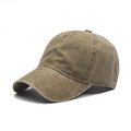 Vintage washed cotton baseball cap in frosted brown finish with distressed details - Adjustable / Adult Washed Dark Khaki