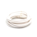 Set of 3mm high elasticity white hair ties seamless soft fabric bands for kids - White