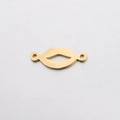 Colgante de labios en oro pulido con anillos de conexión dobles para joyería DIY - Dorado