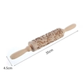 35cm wooden rolling pin with engraved floral butterfly patterns for cookie embossing - Butterfly Flower Style