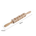35cm Christmas wooden rolling pin with Merry Christmas and tree engraving pattern - Merry Christmas Tree Style