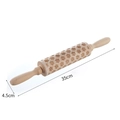 Wooden Christmas rolling pin with snowflake engraving, 35cm length for holiday cookies - Snowflake Style