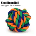 Blue, green, and orange braided cotton rope ball toy for dogs, 6.5cm diameter - Knot Ball Green