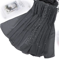 Dark grey pearl chiffon scarf for women featuring elegant white rhinestone accents - 24# Dark Grey