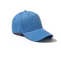 Bright blue structured six-panel baseball cap in premium twill cotton fabric - Adjustable / Sky Blue